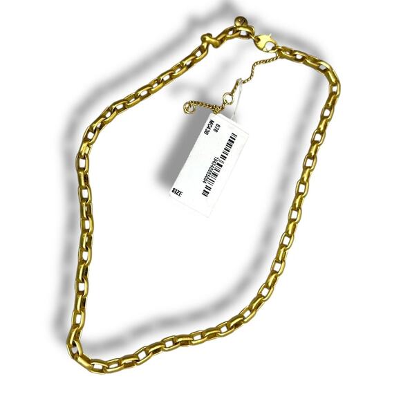 Madewell NWT Pomegranate Seed Gold Chunky Cable Chain Adjustable Choker Necklace - Picture 1 of 5